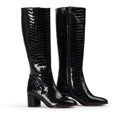Susanna Boot in Black Croc