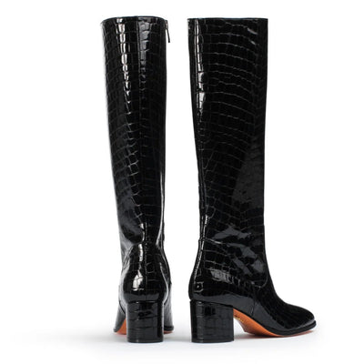Susanna Boot in Black Croc