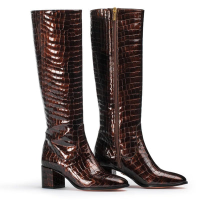 Susanna Boot in Chocolate Croc