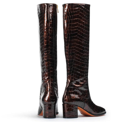 Susanna Boot in Chocolate Croc