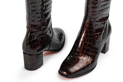 Susanna Boot in Chocolate Croc