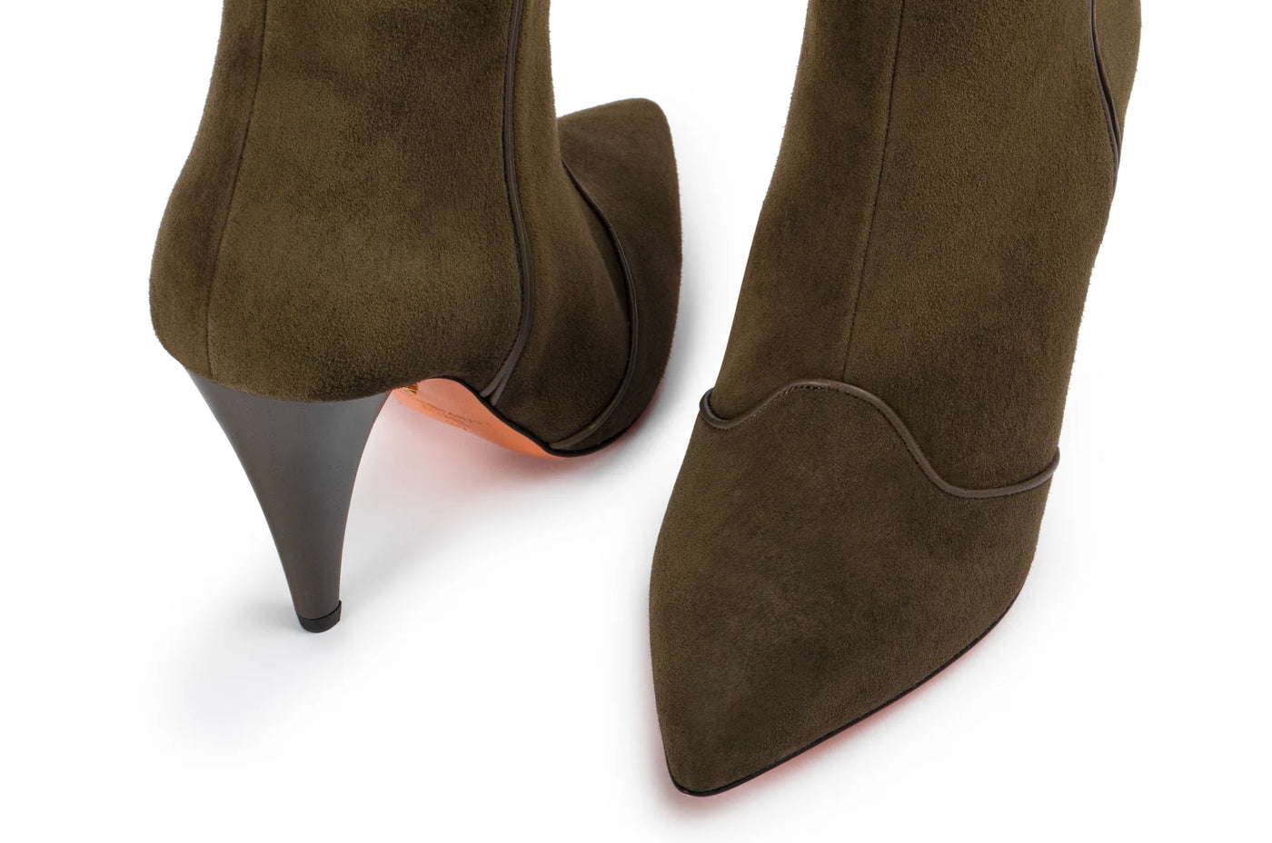 Charlie Boots in Green Suede