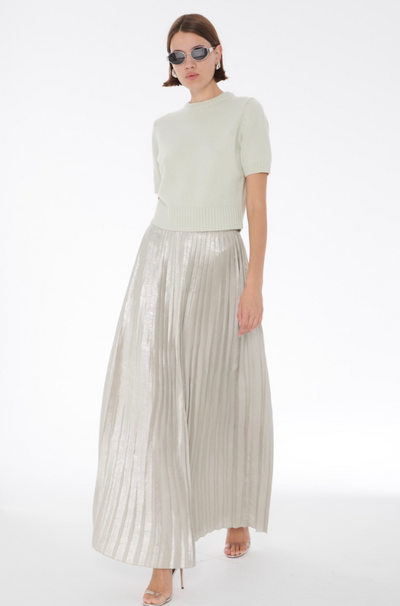 Dillon Pleated Midi Skirt in Sage