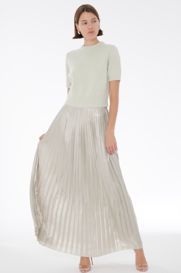 Dillon Pleated Midi Skirt in Sage