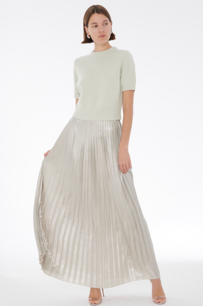 Dillon Pleated Midi Skirt in Sage