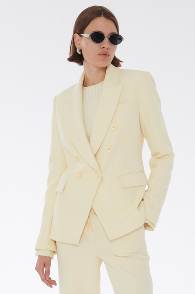 Kylie Double Breasted Blazer in Butter