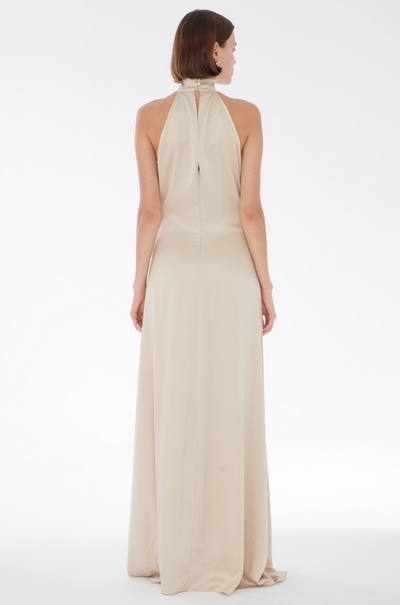 Jocelyn Tie-Front Maxi Dress in Champagne