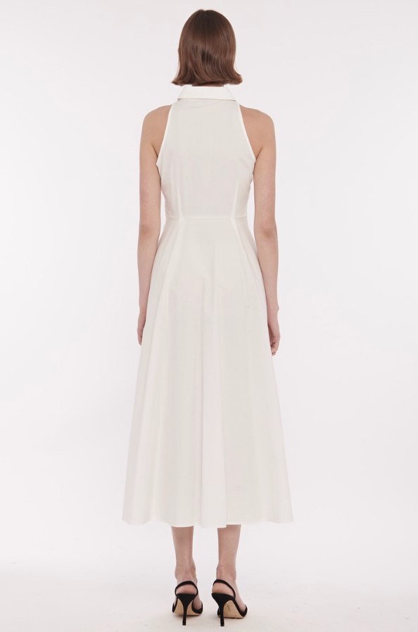 Chelsea Tie-Front Midi Shirt Dress in Optic