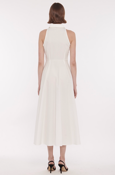 Chelsea Tie-Front Midi Shirt Dress in Optic
