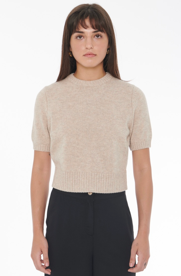 Elsie Pullover Sweater in Beige Melange
