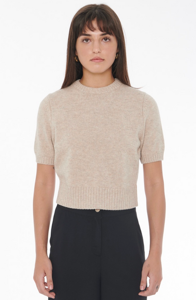 Elsie Pullover Sweater in Beige Melange