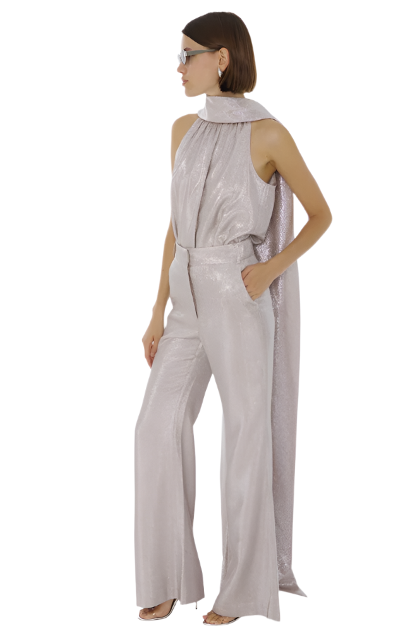 Hattie Sleeveless Tie Neck Top in Rose