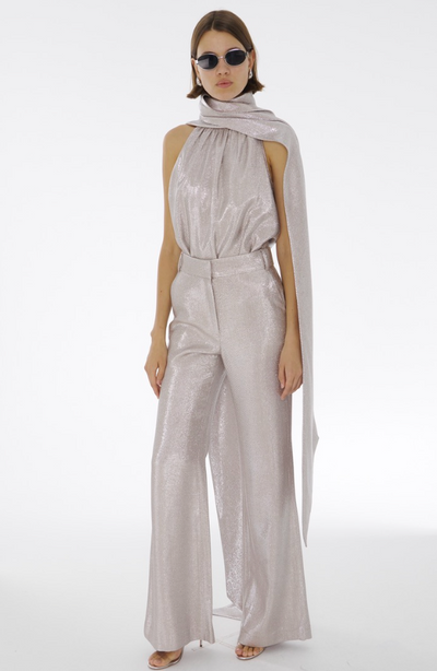 Hattie Sleeveless Tie Neck Top in Rose