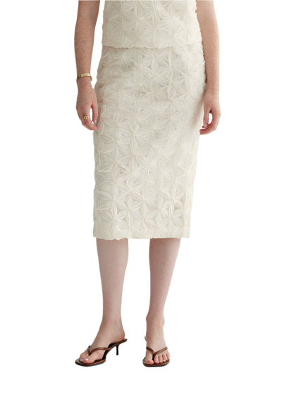 Fancy Fleur Pencil Skirt in Vanilla Floral
