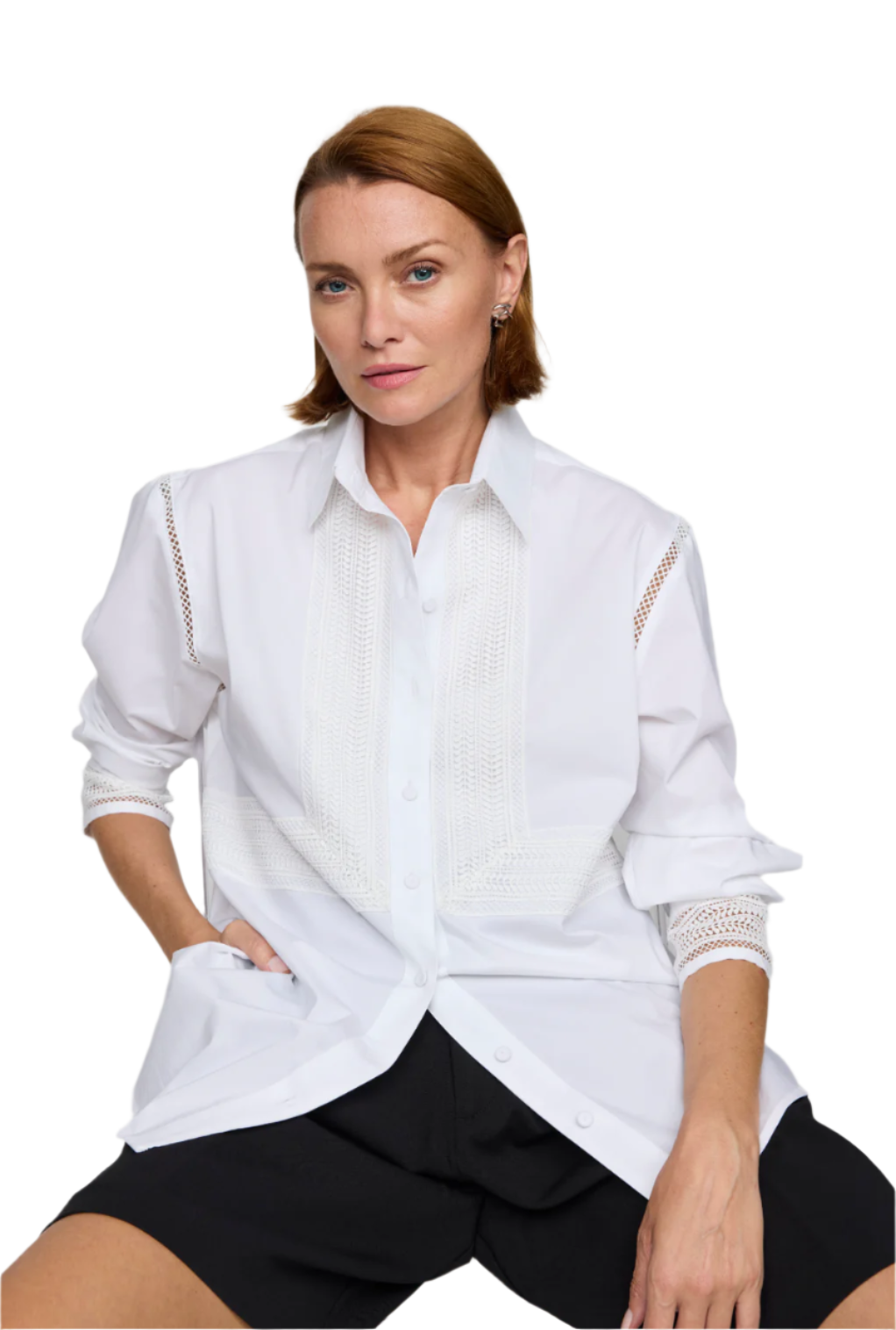 Oversized Long Sleeve Shirt in White