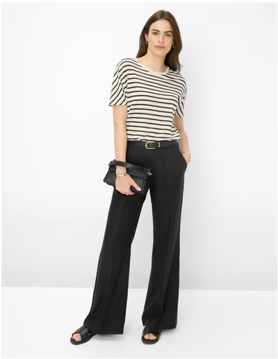 Maine Wide Leg Linen Pant in Black