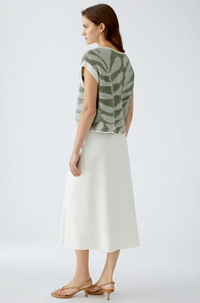 Slipover Top in White/Green