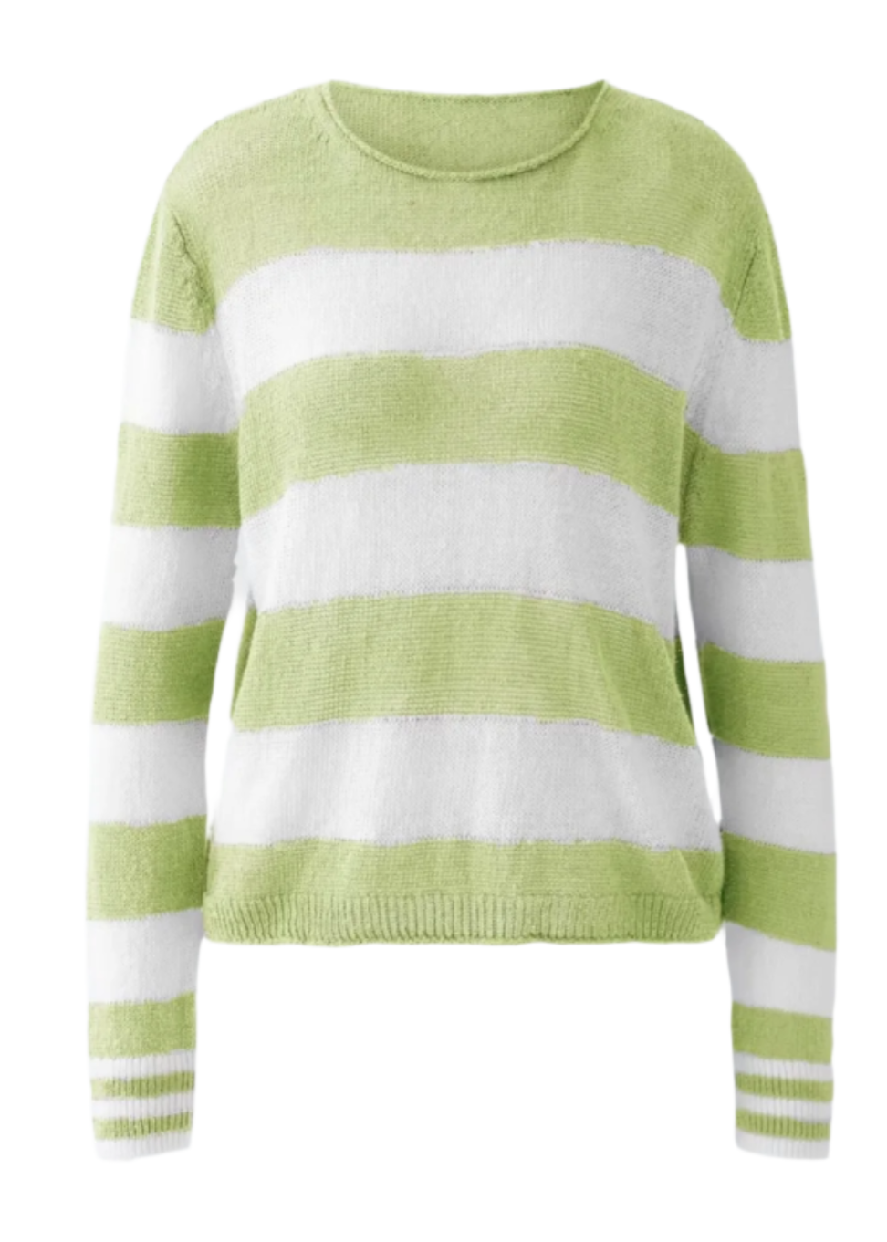 Pullover Top in Light Green/White