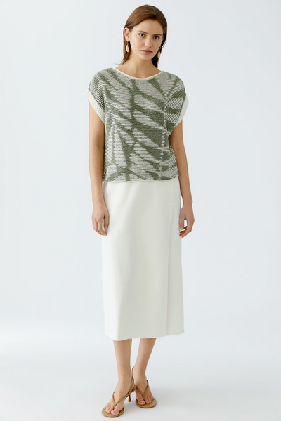 Slipover Top in White/Green