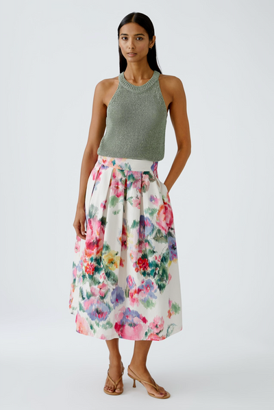 Midi skirt in Pink/Green