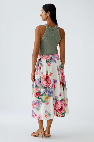 Midi skirt in Pink/Green