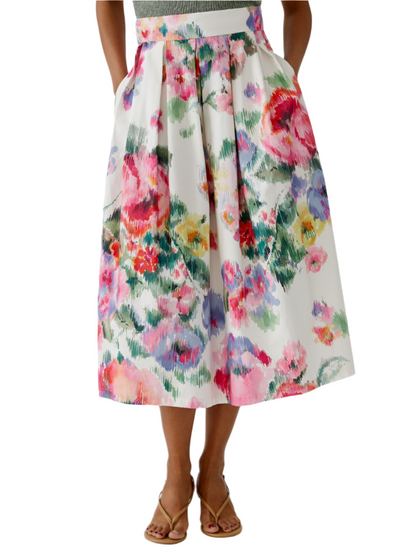 Midi skirt in Pink/Green