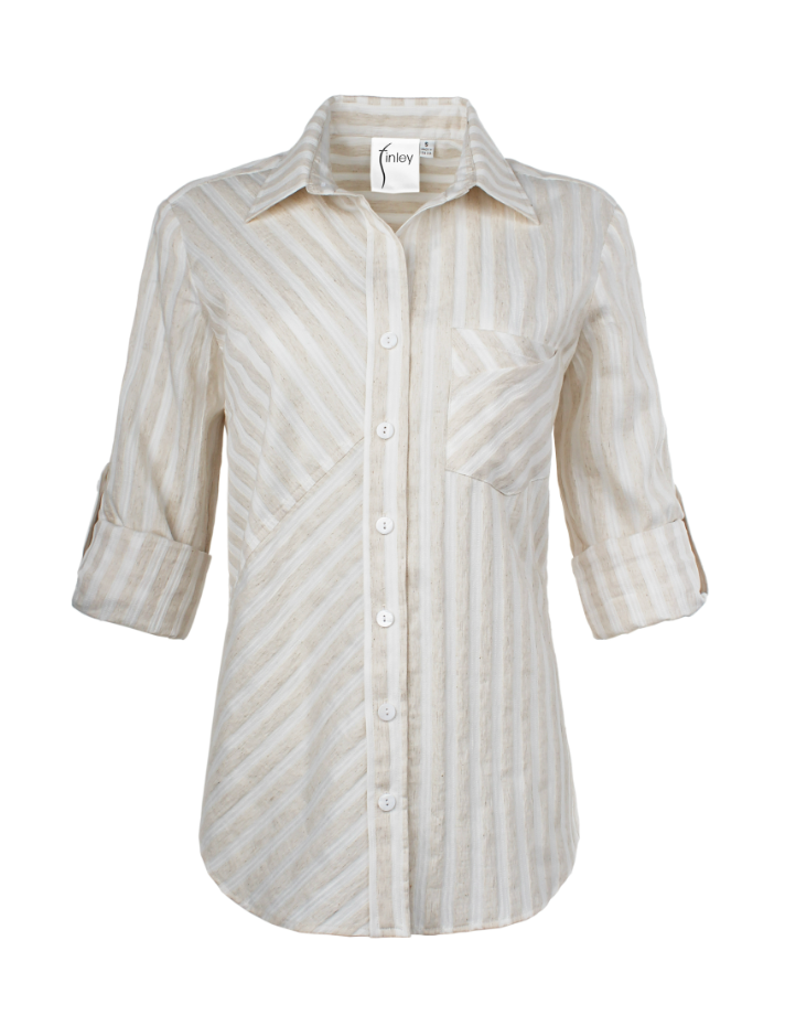 Teigan Natural Stripe Top