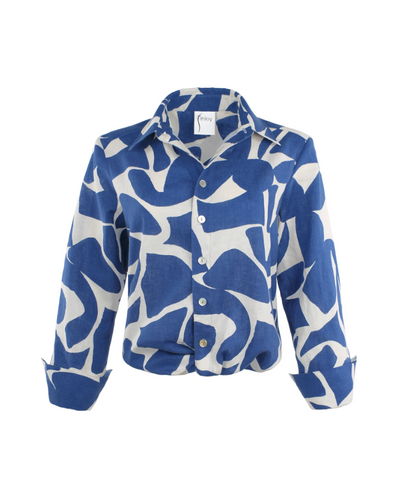 Sloane 3/4 Sleeve Puzzle Print Shirt