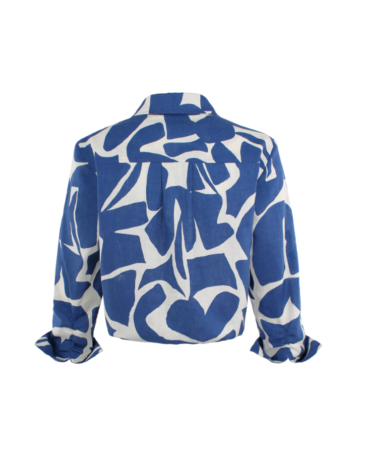 Sloane 3/4 Sleeve Puzzle Print Shirt