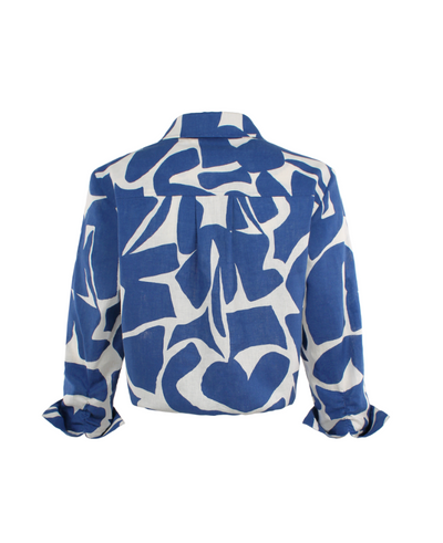 Sloane 3/4 Sleeve Puzzle Print Shirt