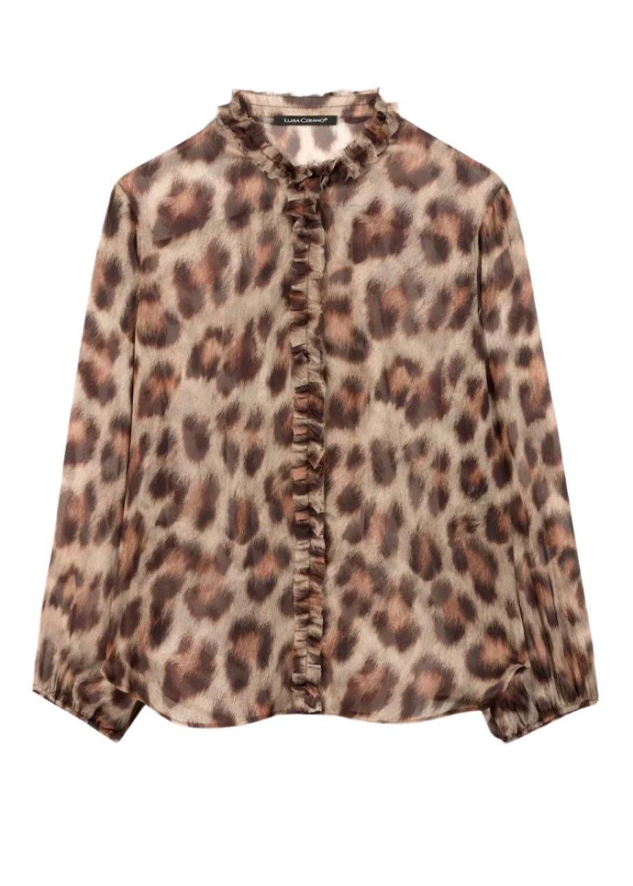 Animal Print Silk Blouse
