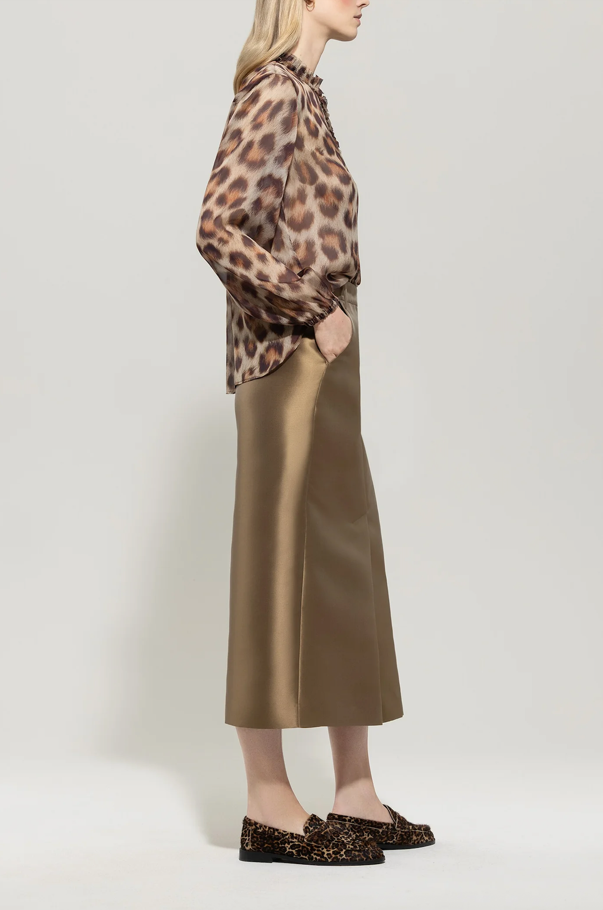 Animal Print Silk Blouse