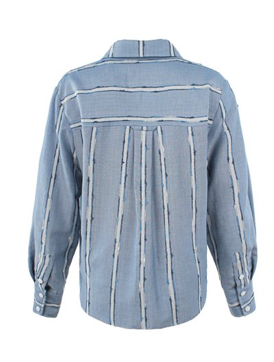 Joni Popover Top in Ethnic Stripe