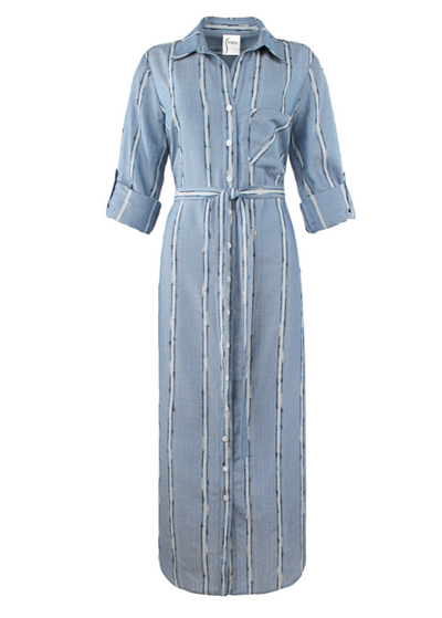 Long Alex Shirtdress in Ethnic Stripe
