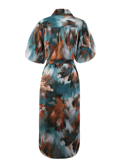 Madeline Dress in Autumn Brushstroke