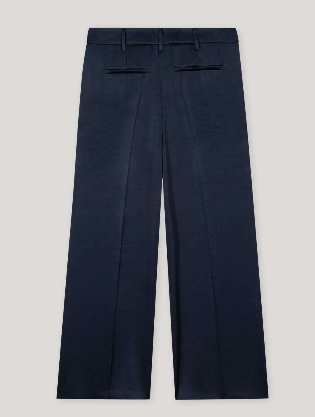 Satin Wide-Leg Pants in Dark Blue