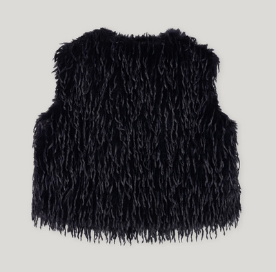 Feather-Look Vest in Dark Blue
