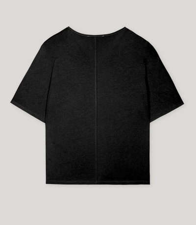 Shimmer Techno Silk Top in Black