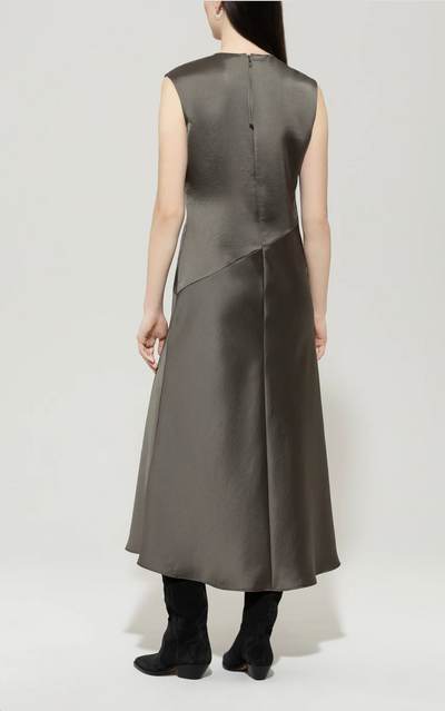 Key-Hole Shift Dress in Cool Khaki