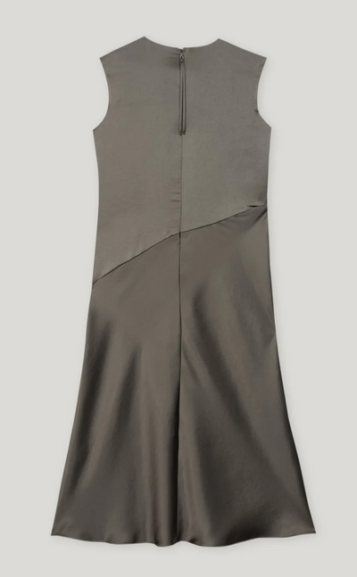 Key-Hole Shift Dress in Cool Khaki