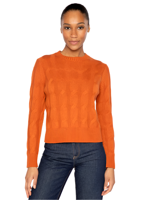 Luxe Cable Crew in Brandy