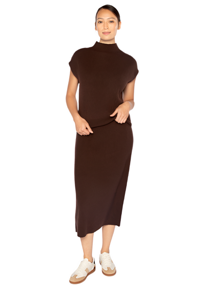 Rib Skirt in Chocolate
