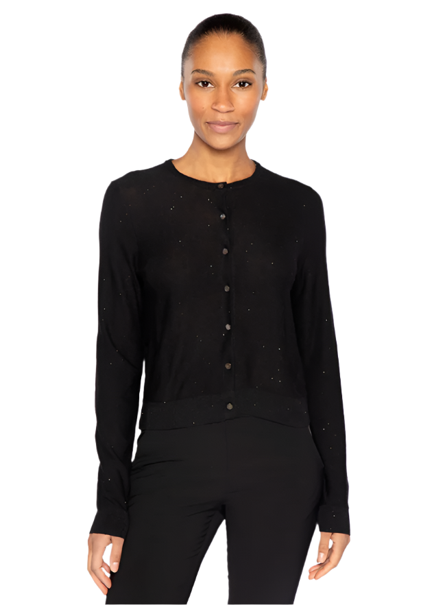 Sequin Cardigan in Black