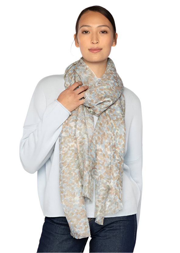 Pebble Print Scarf in Ice Blue Multi