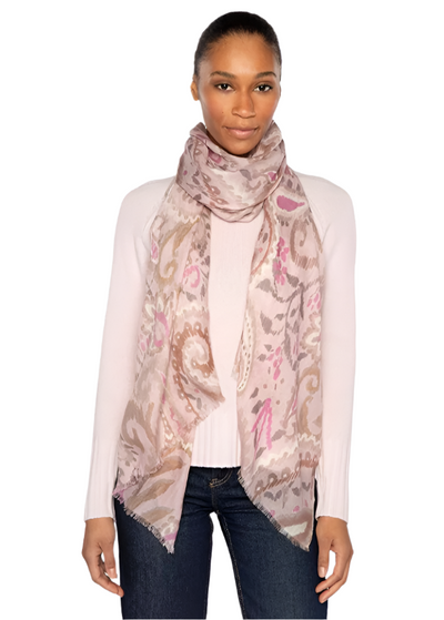 Painted Paisley Scarf in Ballet