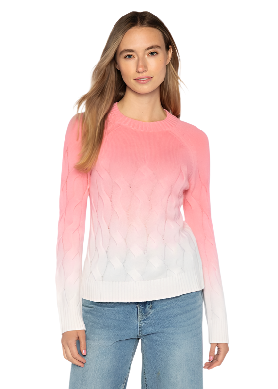 Wandering Cable Ombre Crew in Coral