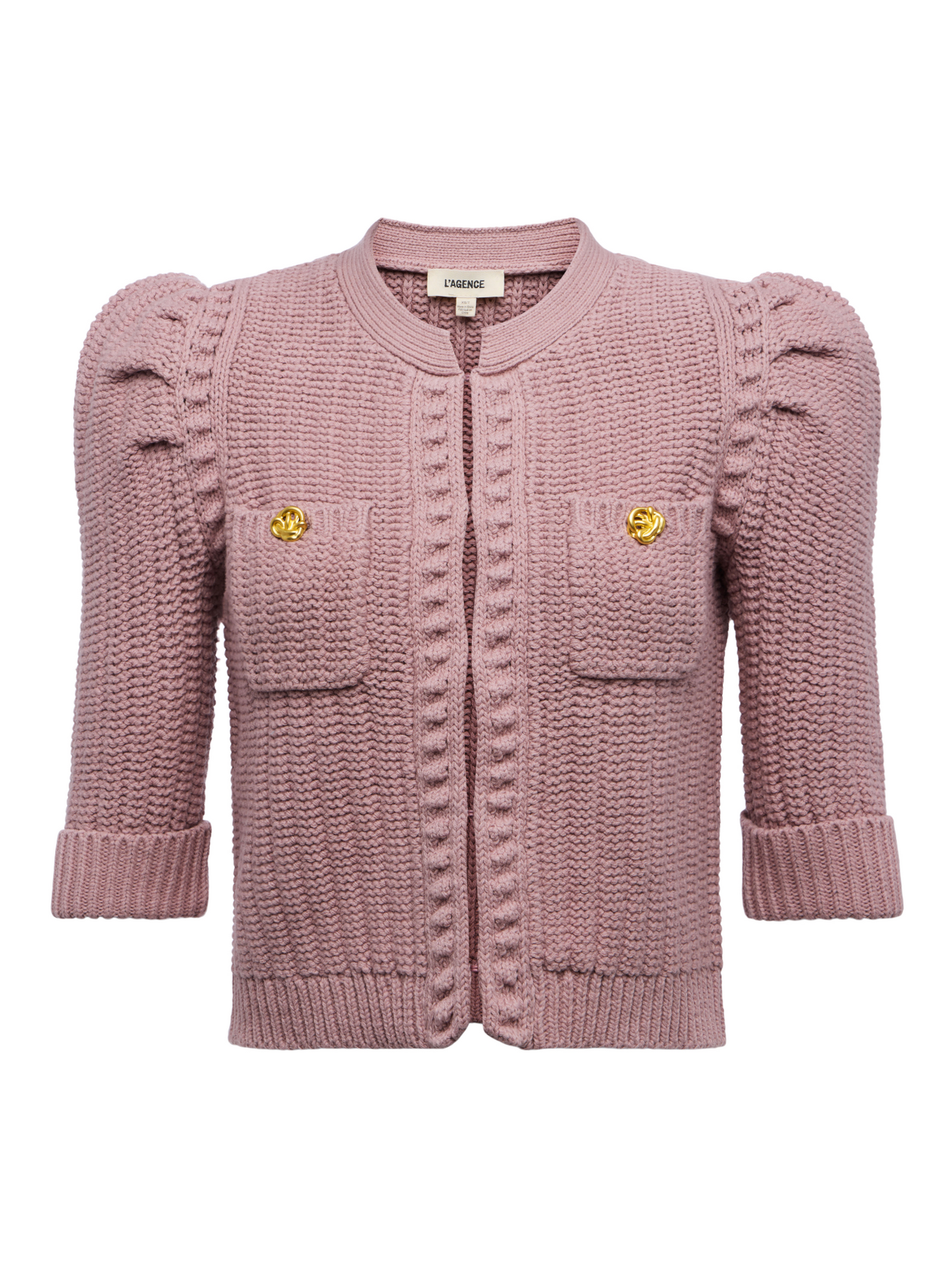 Delilah Cropped Cardigan in Light Mauve