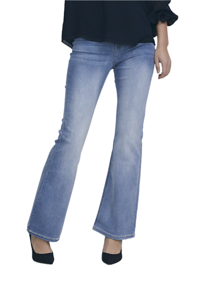 Estelle High Rise Fit and Flare Denim in Light Blue