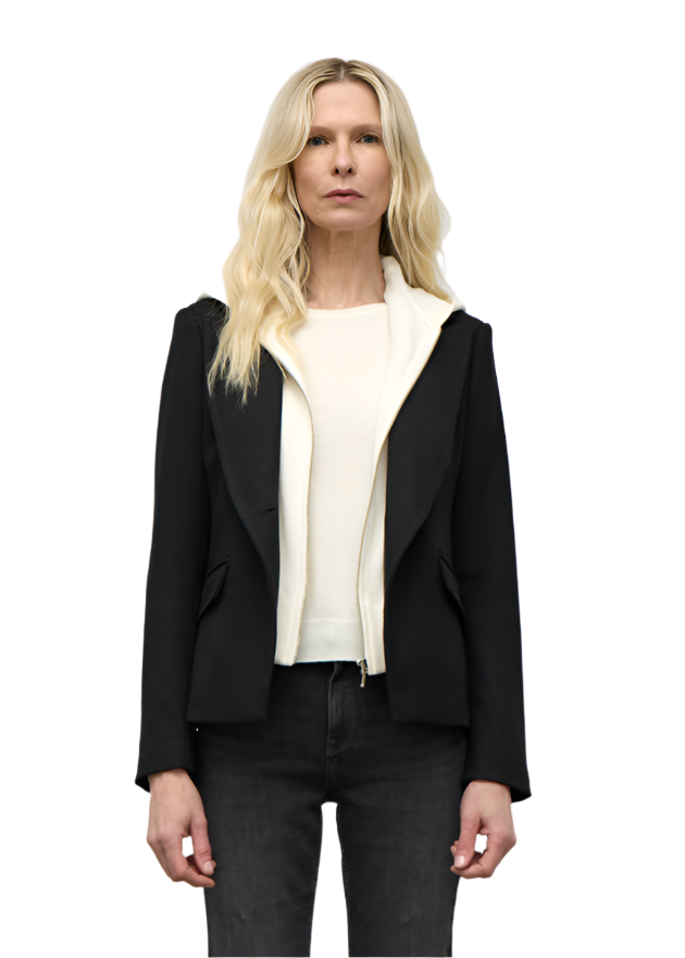 Leather Patch Pocket Jacket in Black