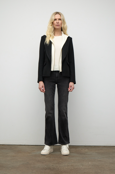 Leather Patch Pocket Jacket in Black